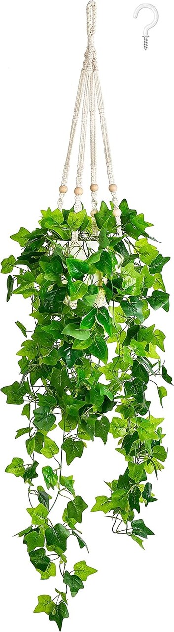 Fake Hanging Plants Artificial Decor (4pcs) 14"D x 14"W x 14"H